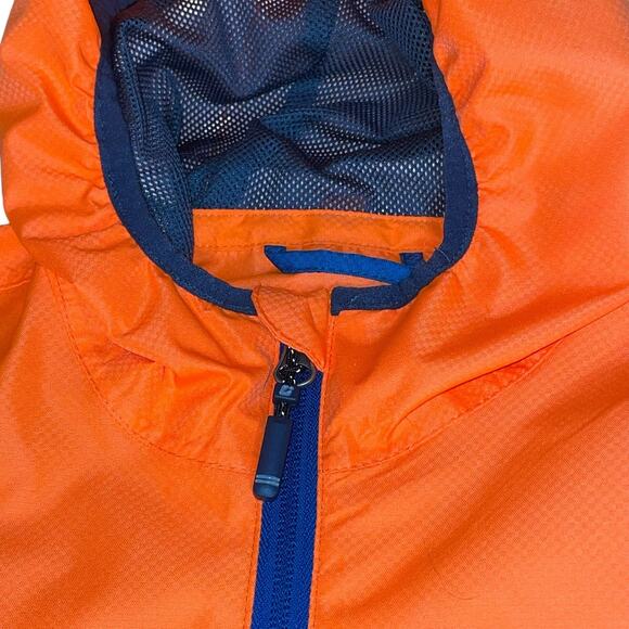 Killtec Boys Sz 8 Windbreaker Jacket Hooded Full Zip Pockets Orange Silver Coat - Picture 4 of 10
